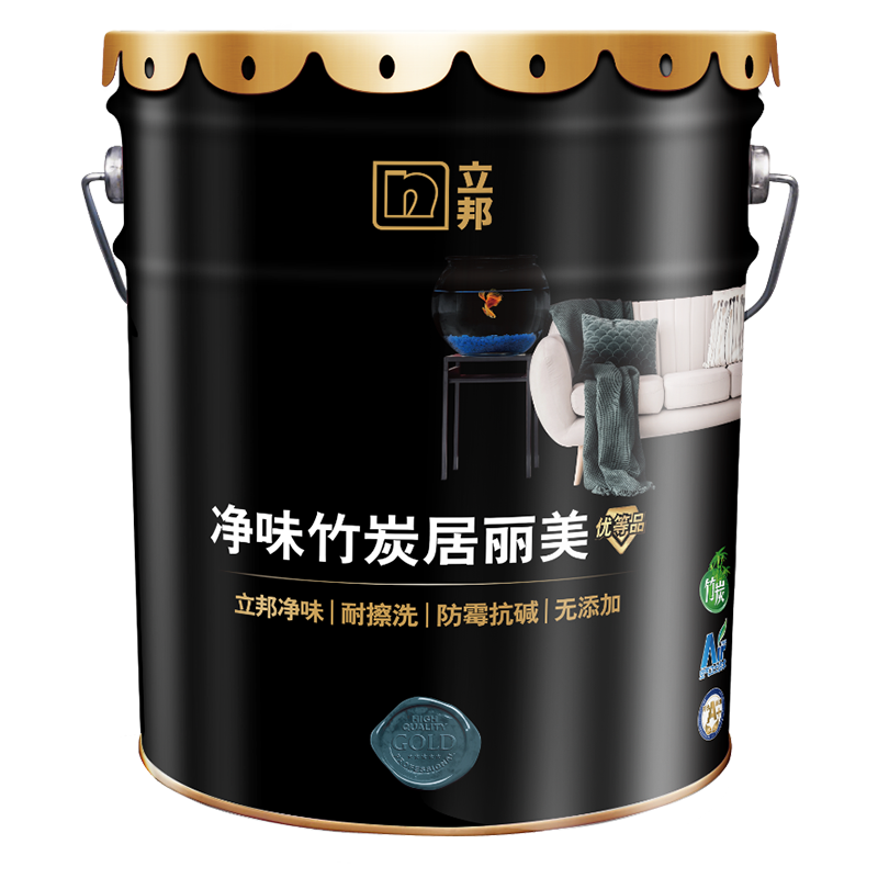 立邦金牌净味竹炭居丽美内墙乳胶漆18L